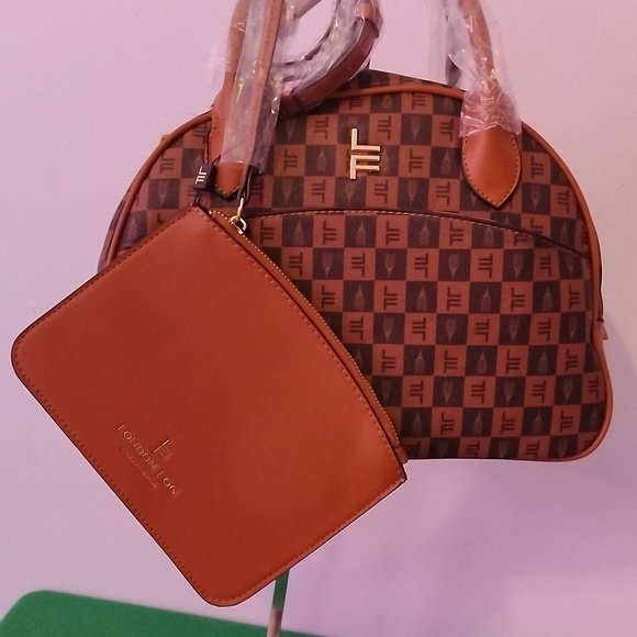 Brown London Fog Bowler Satchel - Picture 11 of 11